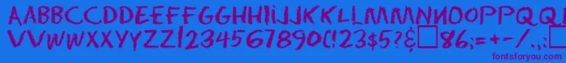 Eraserregular Font – Purple Fonts on Blue Background