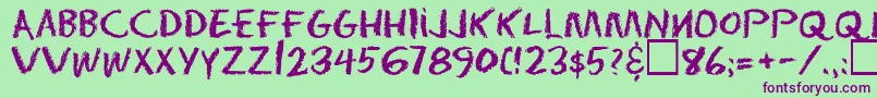 Eraserregular Font – Purple Fonts on Green Background