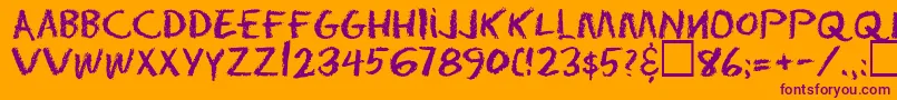 Eraserregular Font – Purple Fonts on Orange Background