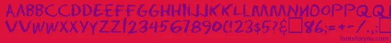 Eraserregular-Schriftart – Violette Schriften auf rotem Hintergrund