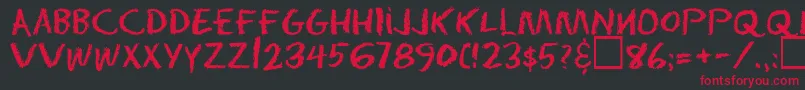 フォントEraserregular – 黒い背景に赤い文字