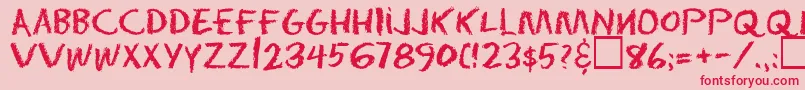 Eraserregular Font – Red Fonts on Pink Background
