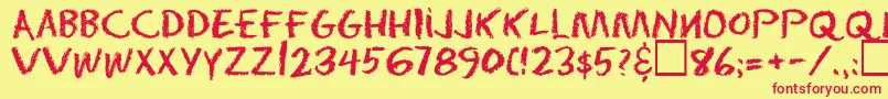 Eraserregular Font – Red Fonts on Yellow Background