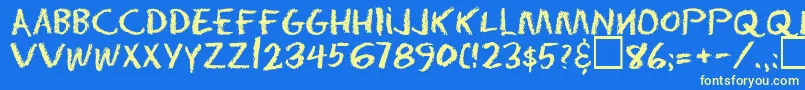 Eraserregular Font – Yellow Fonts on Blue Background