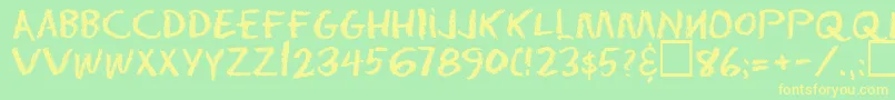 Eraserregular Font – Yellow Fonts on Green Background