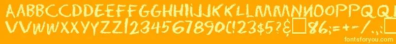 Eraserregular Font – Yellow Fonts on Orange Background