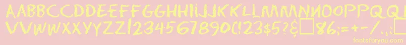 Eraserregular Font – Yellow Fonts on Pink Background