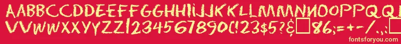 Eraserregular Font – Yellow Fonts on Red Background