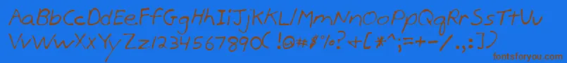 Lehn170 Font – Brown Fonts on Blue Background