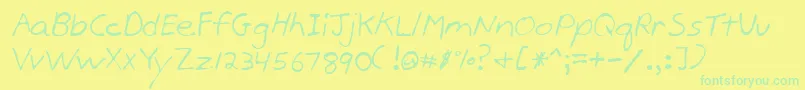 Lehn170 Font – Green Fonts on Yellow Background