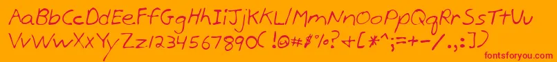 Lehn170 Font – Red Fonts on Orange Background