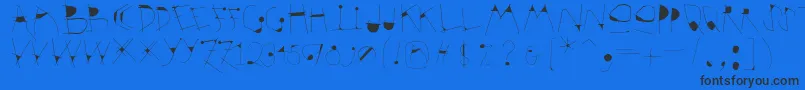 Krakelfabet Font – Black Fonts on Blue Background