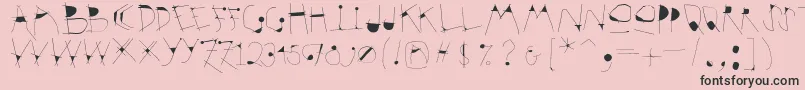 Krakelfabet Font – Black Fonts on Pink Background