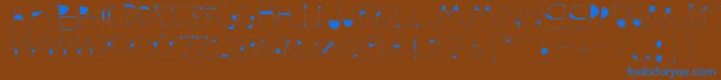 Krakelfabetフォントについての詳細 フォントKrakelfabet – 茶色の背景に青い文字