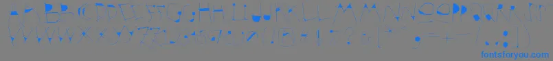 Krakelfabet Font – Blue Fonts on Gray Background