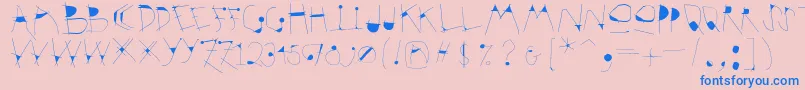 Krakelfabet Font – Blue Fonts on Pink Background