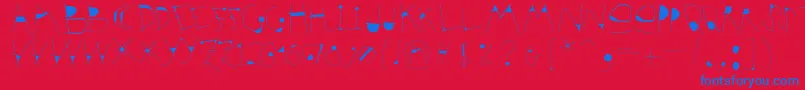 Krakelfabet Font – Blue Fonts on Red Background