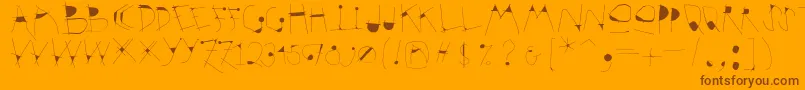 Saiba mais sobre a fonte Krakelfabet Fonte Krakelfabet – fontes marrons em um fundo laranja