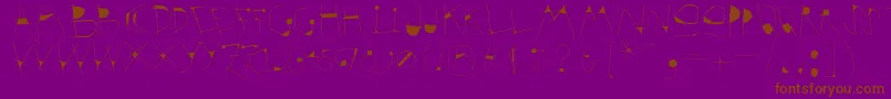 Krakelfabet Font – Brown Fonts on Purple Background