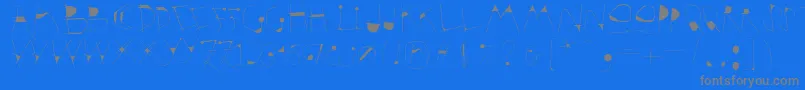 Krakelfabet Font – Gray Fonts on Blue Background
