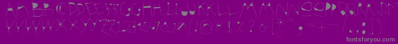 Krakelfabet Font – Gray Fonts on Purple Background