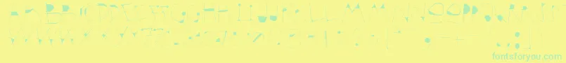 Krakelfabet Font – Green Fonts on Yellow Background