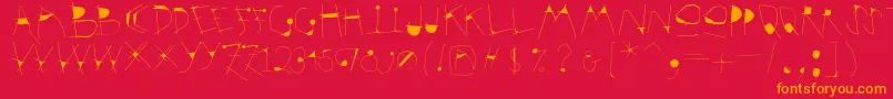 Krakelfabet Font – Orange Fonts on Red Background