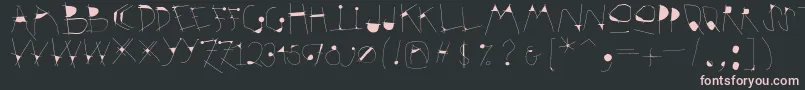 Krakelfabet Font – Pink Fonts on Black Background