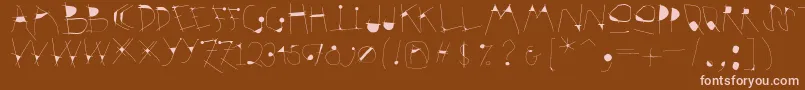 Krakelfabet Font – Pink Fonts on Brown Background