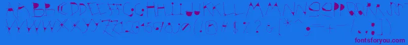 Krakelfabet Font – Purple Fonts on Blue Background