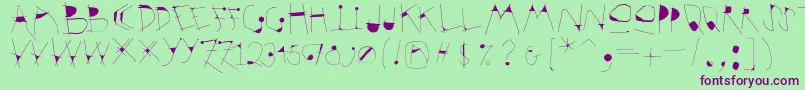 Krakelfabet Font – Purple Fonts on Green Background