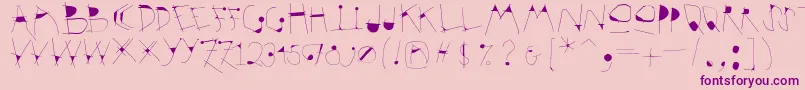 Krakelfabet Font – Purple Fonts on Pink Background