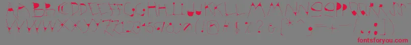 Krakelfabet Font – Red Fonts on Gray Background