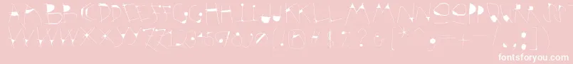 Krakelfabet Font – White Fonts on Pink Background