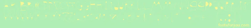 Krakelfabet Font – Yellow Fonts on Green Background