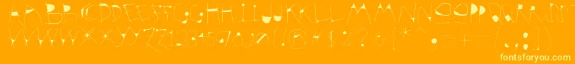 Krakelfabet Font – Yellow Fonts on Orange Background
