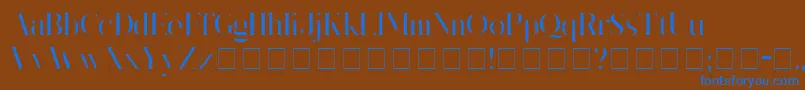 フォントKingsGambit – 茶色の背景に青い文字