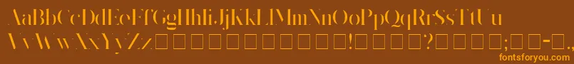 Fonte KingsGambit – fontes laranjas em um fundo marrom