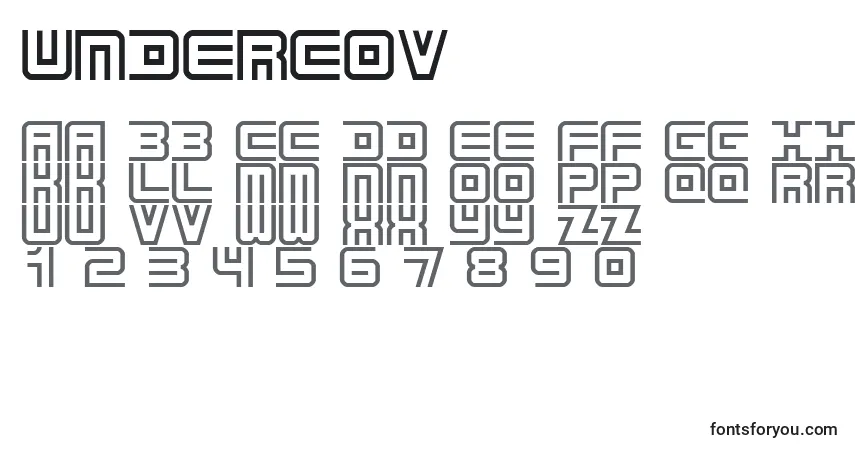 Шрифт Undercov – алфавит, цифры, специальные символы