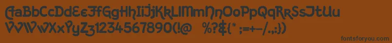 KingthingsHand-Schriftart – Schwarze Schriften auf braunem Hintergrund