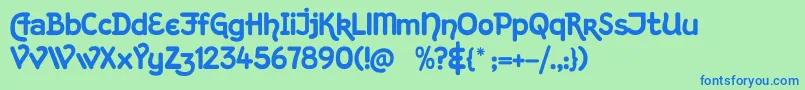 KingthingsHand Font – Blue Fonts on Green Background