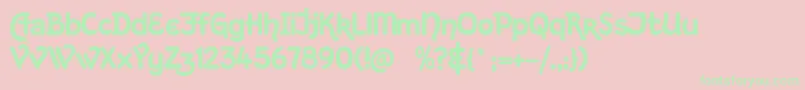 KingthingsHand Font – Green Fonts on Pink Background