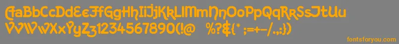 フォントKingthingsHand – オレンジの文字は灰色の背景にあります。