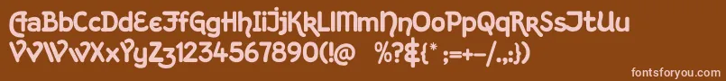 KingthingsHand Font – Pink Fonts on Brown Background
