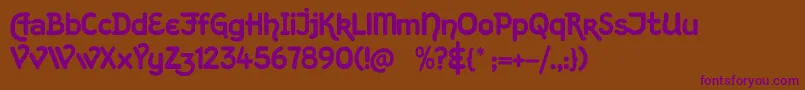 KingthingsHand Font – Purple Fonts on Brown Background