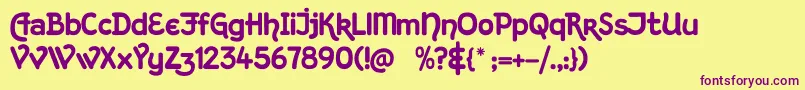 KingthingsHand Font – Purple Fonts on Yellow Background