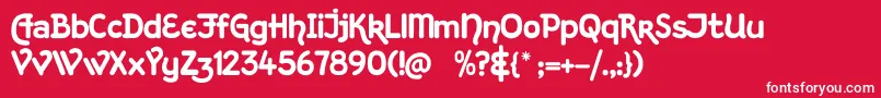 フォントKingthingsHand – 赤い背景に白い文字