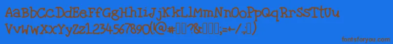 TheFragileWind Font – Brown Fonts on Blue Background