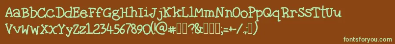 TheFragileWind Font – Green Fonts on Brown Background