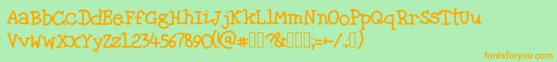 TheFragileWind Font – Orange Fonts on Green Background